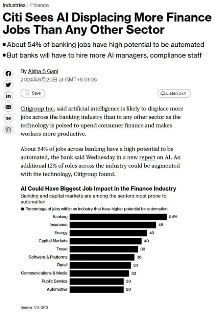 AI将颠覆银行业54%岗位面临自动化挑战(图1)
