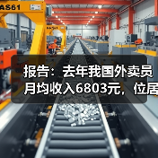报告：去年我国外卖员月均收入6803元，位居蓝领群体收入前三名（图1）