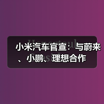小米汽车官宣:与蔚来、小鹏、理想合作(图3) 小米汽车官宣:与蔚来、小鹏、理想合作(图3)