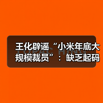 王化辟谣“小米年底大规模裁员”：缺乏起码的常识（图1）