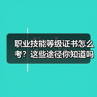 职业技能等级证书怎么考？这些途径你知道吗（图3）