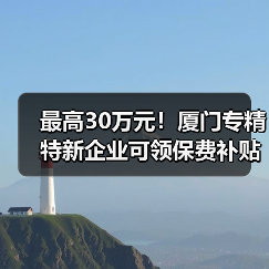 最高30万元!厦门专精特新企业可领保费补贴(图2) 最高30万元!厦门专精特新企业可领保费补贴(图2)