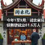 今年1至9月，湖北省城镇新增就业81.6万人（图1）